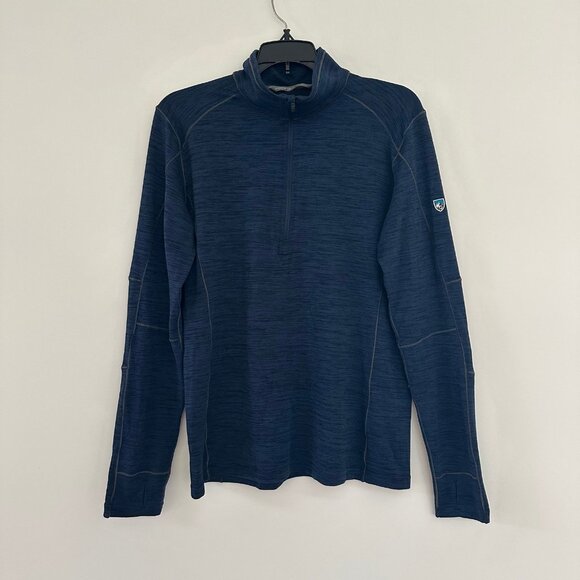 Kuhl Mens Alloy 1/4 Zip Size Small Outdoor Base Layer Lightweight Pullover Blue - Picture 1 of 10